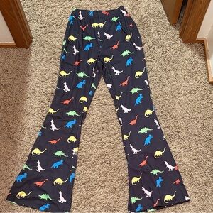 SHEIN Dinosaur Print Pajama Pants - Flare, Multicolor